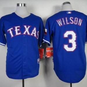 Premium Rangers #3 Russell Wilson Blue Cool Base Stitched MLB Jersey