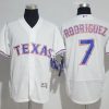 Premium Rangers #7 Ivan Rodriguez White Flexbase Authentic Collection Stitched MLB Jersey