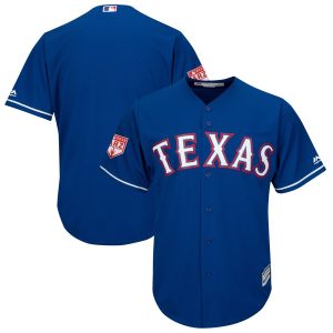 Premium Rangers Blank Blue 2019 Spring Training Cool Base Stitched MLB Jersey