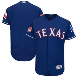 Premium Rangers Blank Blue 2019 Spring Training Flex Base Stitched MLB Jersey