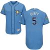 Premium Rays #5 Matt Duffy Light Blue Flexbase Authentic Collection Stitched MLB Jersey