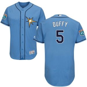 Premium Rays #5 Matt Duffy Light Blue Flexbase Authentic Collection Stitched MLB Jersey