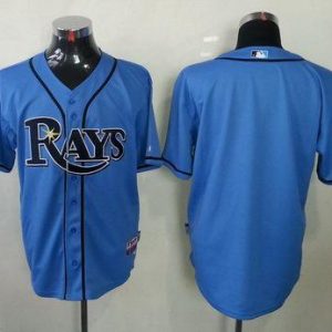 Premium Rays Blank Light Blue Cool Base Stitched MLB Jersey