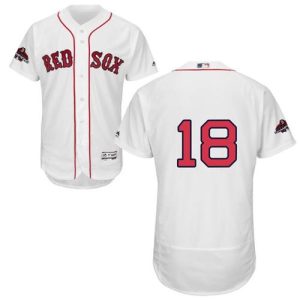 Premium Red Sox #18 Mitch Moreland White Flexbase Authentic Collection 2018 World Series Champions Stitched MLB Jersey
