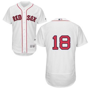 Premium Red Sox #18 Mitch Moreland White Flexbase Authentic Collection Stitched MLB Jersey