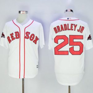 Premium Red Sox #25 Jackie Bradley Jr White New Cool Base 2018 World Series Champions Stitched MLB Jersey