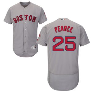 Premium Red Sox #25 Steve Pearce Grey Flexbase Authentic Collection Stitched MLB Jersey