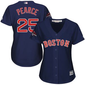 Premium Red Sox #25 Steve Pearce Navy Blue Alternate 2018 World Series Champions Women's Stitched MLB Jersey Act fast Only a few left Secure yours today