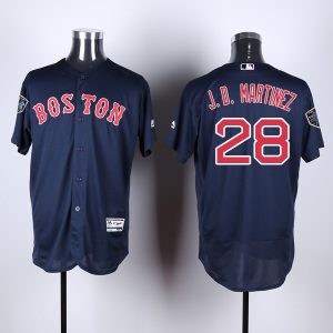 Premium Red Sox #28 J. D. Martinez Navy Blue Flexbase Authentic Collection 2018 World Series Stitched MLB Jersey