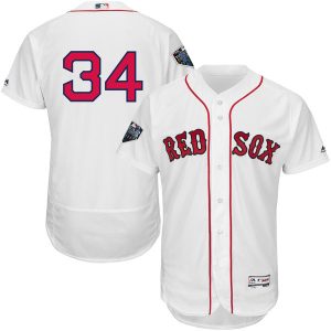 Premium Red Sox #34 David Ortiz White Flexbase Authentic Collection 2018 World Series Stitched MLB Jersey