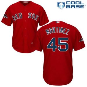 Premium Red Sox #45 Pedro Martinez Red New Cool Base 2018 World Series Champions Stitched MLB Jersey