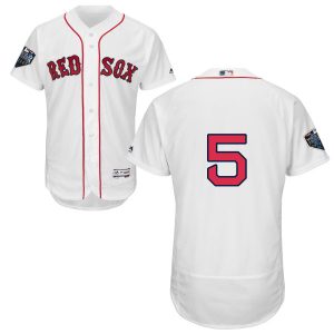 Premium Red Sox #5 Nomar Garciaparra White Flexbase Authentic Collection 2018 World Series Stitched MLB Jersey