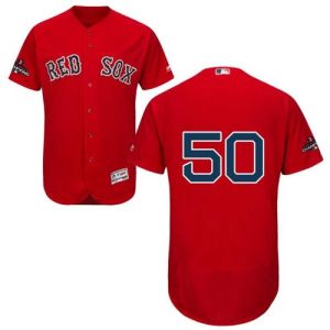 Premium Red Sox #50 Mookie Betts Red Flexbase Authentic Collection 2018 World Series Champions Stitched MLB Jersey