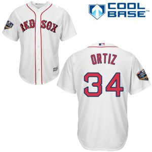 Premium Red sox #34 David Ortiz White New Cool Base 2018 World Series Stitched MLB Jersey