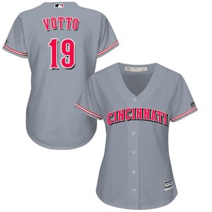 Premium Reds #19 Joey Votto Grey Road Women's Stitched MLB Jersey For a short time available Grab yours quickly to own a team jersey