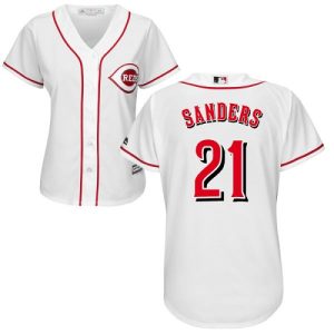 Premium Reds #21 Reggie Sanders White Home Women's Stitched MLB Jersey For a short time available Grab yours quickly to own a team jersey