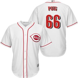 Premium Reds #66 Yasiel Puig White Cool Base Stitched Youth MLB Jersey Retailers boost your inventory Order now to meet customer demand