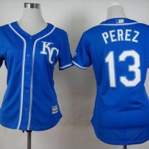 Premium Royals #13 Salvador Perez Blue Alternate 2 Women's Stitched MLB Jersey Hurry Exclusive offer Place your order immediately for a great jersey