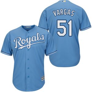 Premium Royals #51 Jason Vargas Light Blue Cool Base Stitched Youth MLB Jersey Collectors this is a must have Add it to your collection by ordering