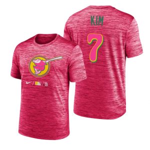 Premium San Diego Padres #7 Ha Seong Kim 2022 City Connect Men's MLB T Shirt   Pink Hurry Exclusive offer Place your order immediately for a great jersey