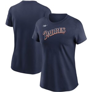 Premium San Diego Padres Nike Women's Cooperstown Collection Wordmark T Shirt Navy Limited stock Order now to show your love for your team
