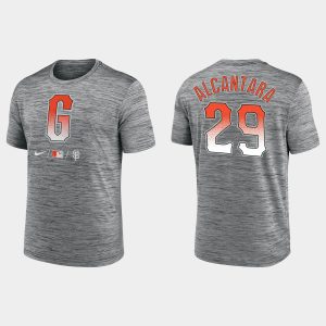Premium San Francisco Giants #29 Arismendy Alcantara Men's 2021 City Connect Practice Anthracite T shirt Retailers boost your inventory Order now to meet customer demand