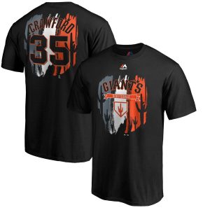 Premium San Francisco Giants #35 Brandon Crawford Majestic 2019 Spring Training Name & Number T Shirt Black