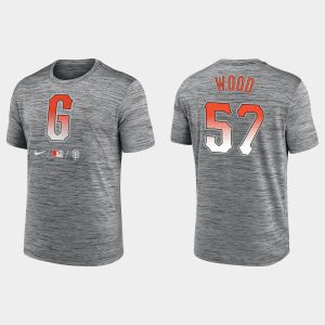 Premium San Francisco Giants #57 Alex Wood Men's 2021 City Connect Practice Anthracite T shirt For a short time available Grab yours quickly to own a team jersey
