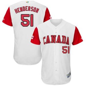 Premium Team Canada #51 Jim Henderson White 2017 World MLB Classic Authentic Stitched MLB Jersey