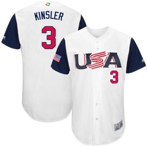 Premium Team USA #3 Ian Kinsler White 2017 World MLB Classic Authentic Stitched Youth MLB Jersey With high demand Don't miss out Order now to wear your team colors