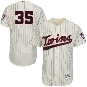 Premium Twins #35 Michael Pineda Cream Strip Flexbase Authentic Collection Stitched MLB Jersey