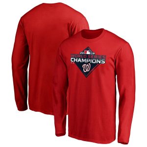 Premium Washington Nationals Majestic 2019 World Series Champions Logo Long Sleeve T Shirt Red