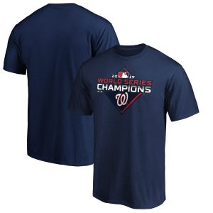 Premium Washington Nationals Majestic 2019 World Series Champions Logo T Shirt Navy