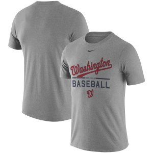 Premium Washington Nationals Nike Away Practice T Shirt Heathered Gray