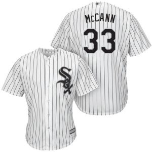 Premium White Sox #33 James McCann White(Black Strip) New Cool Base Stitched MLB Jersey