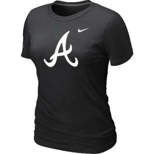 Premium Women's Atlanta Braves Heathered Nike Black Blended T Shirt