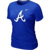 Premium Women's Atlanta Braves Heathered Nike Blue Blended T Shirt