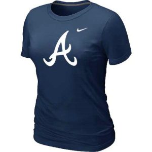 Premium Women's Atlanta Braves Heathered Nike Dark Blue Blended T Shirt