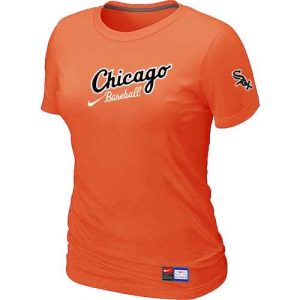 Premium Women's Chicago White Sox Nike Away Practice MLB T Shirt Orange