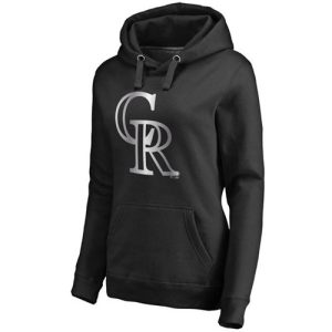 Premium Women's Colorado Rockies Platinum Collection Pullover Hoodie Black Retailers boost your inventory Order now to meet customer demand