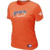 Premium Women's Milwaukee Brewers Nike Short Sleeve Practice MLB T Shirt Orange