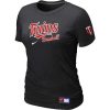Premium Women's Minnesota Twins Nike Short Sleeve Practice MLB T Shirt Black