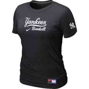 Premium Women's New York Yankees Nike Short Sleeve Practice MLB T Shirt Black