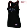 Premium Women's Nike Boston Red Sox Tri Blend Racerback Stretch Tank Top Black