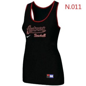 Premium Women's Nike Houston Astros Tri Blend Racerback Stretch Tank Top Black