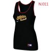 Premium Women's Nike Oakland Athletics Tri Blend Racerback Stretch Tank Top Black