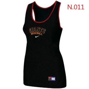 Premium Women's Nike San Francisco Giants Tri Blend Racerback Stretch Tank Top Black