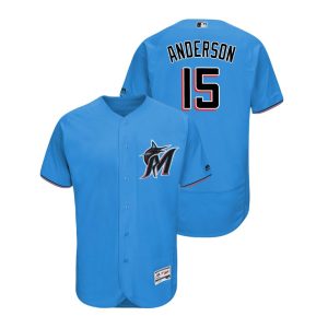 Premium marlins #15 Brian Anderson Blue Alternate 2019 Authentic Collection Flex Base Stitched MLB Jersey