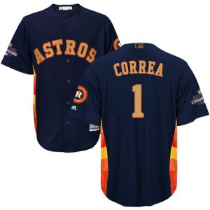 Stunning Astros #1 Carlos Correa Navy Blue 2018 Gold Program Cool Base Stitched Youth MLB Jersey Sports enthusiasts seize this opportunity Order now to feel the game excitement