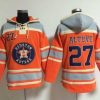 Stunning Astros #27 Jose Altuve Orange Sawyer Hooded Sweatshirt MLB Hoodie